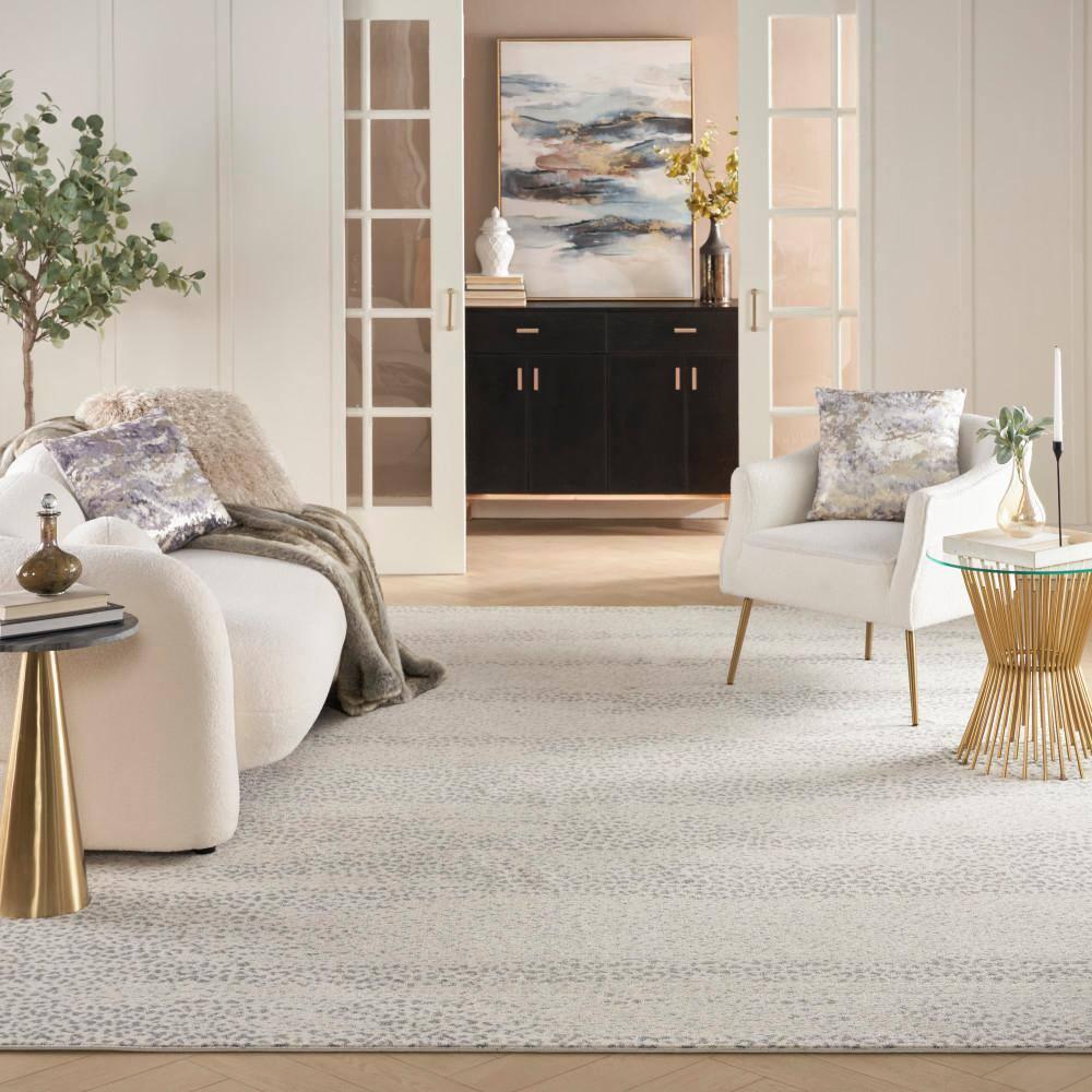 Nourison Elegance Modern Abstract Indoor Rug Beige Grey 7'10" x 10'6"