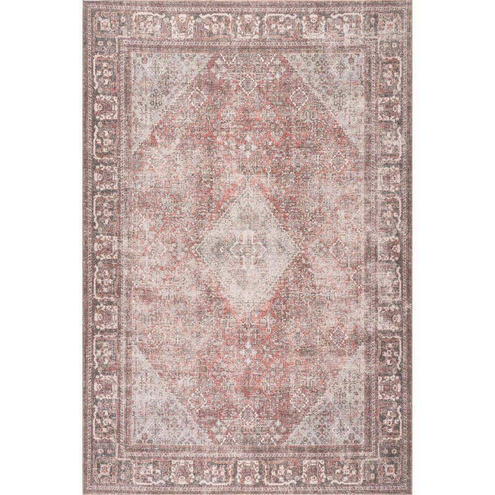 Nuloom Hillstone Collection Maybelle Traditional Vintage Medallion Area Rug, 7' 10" x 10', Grey
