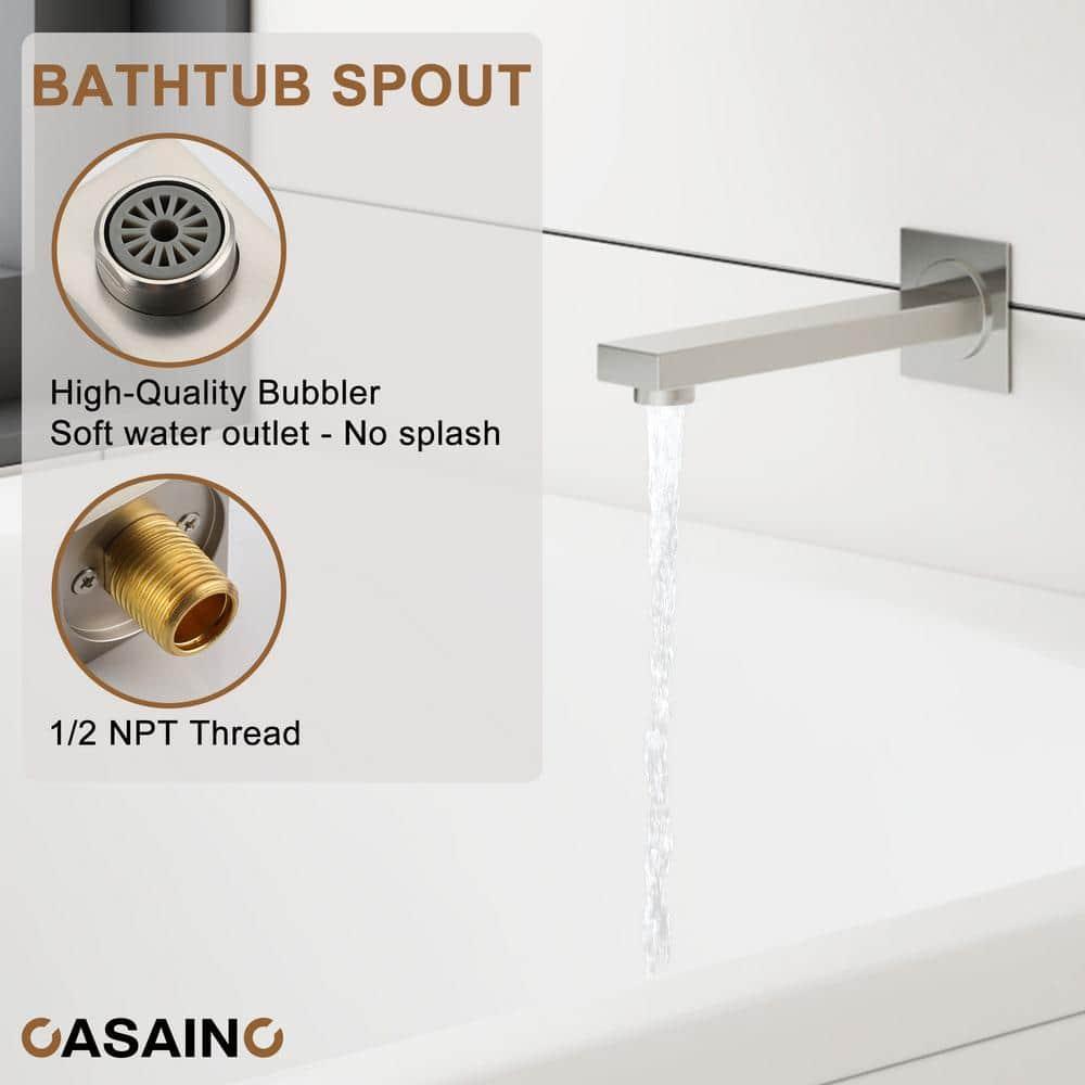 10 Inch Rainfall Shower System with Tilt Shower Head and Tub Spout with Rough in-Valve