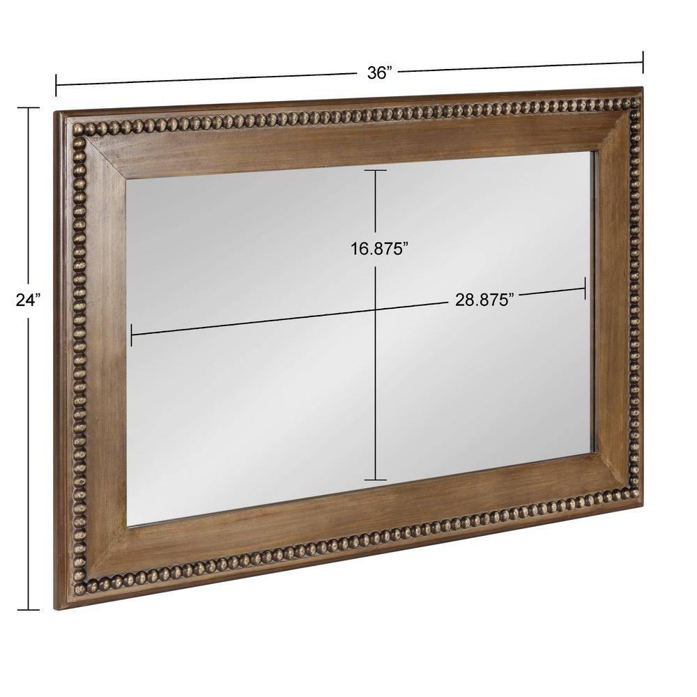 24" x 36" Strahm Wood Framed Wall Mirror Rustic Brown - Kate & Laurel All Things Decor: Modern Rectangle, No Assembly Required