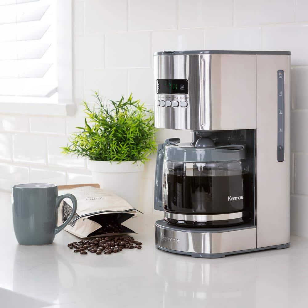 Kenmore Kenmore 12 Cup Programmable Coffee Maker, Stainless Steel, with Reusable Filter KKCM12S