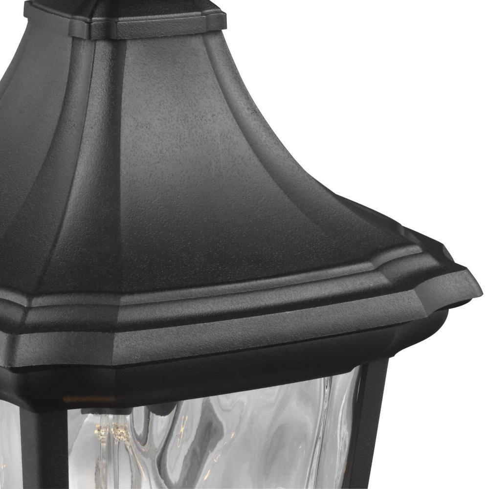 Black Glass Hanging Lantern with Water Glass Shade
