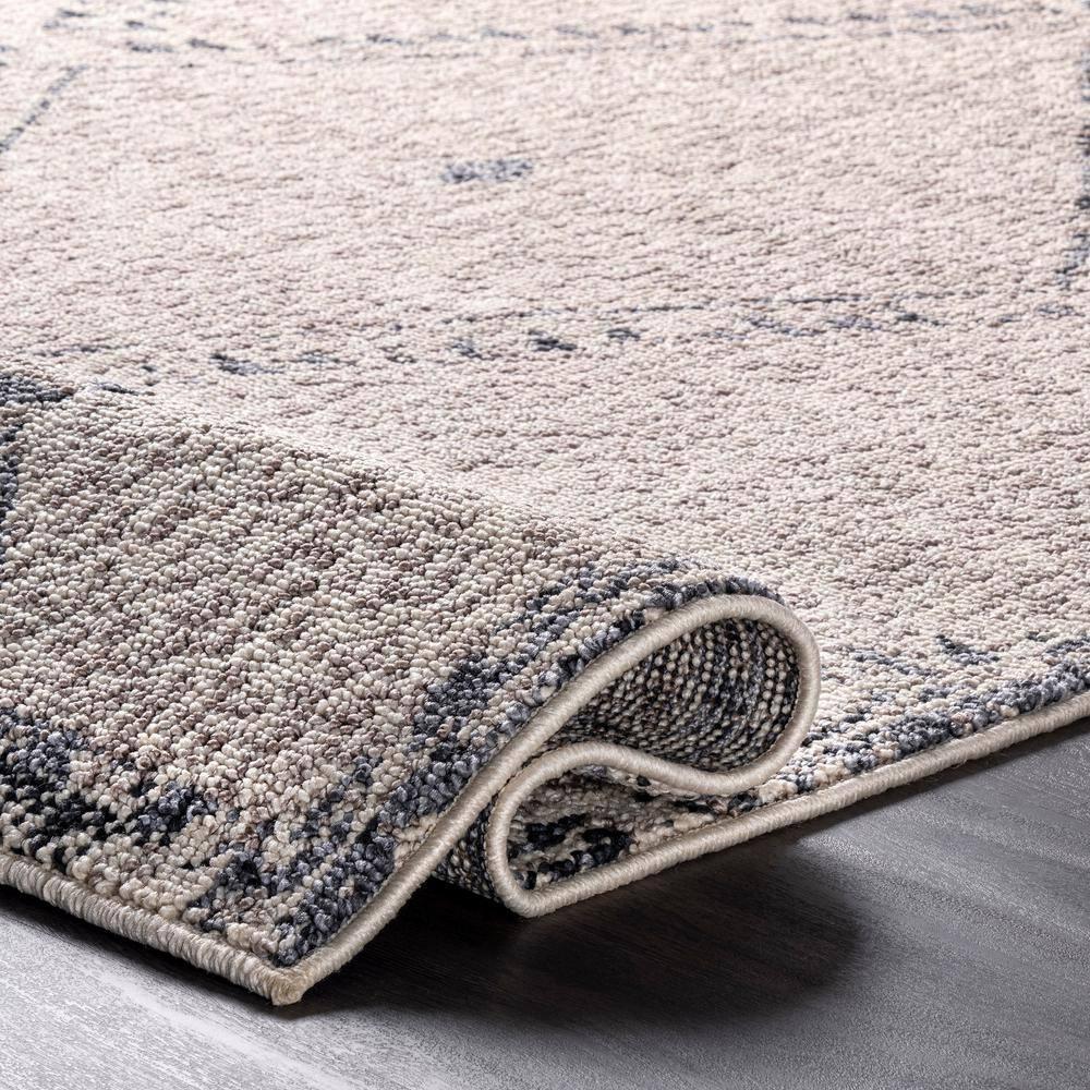 nuLOOM Blaine Dotted Diamond Runner Rug, 2' 6" x 8', Ivory