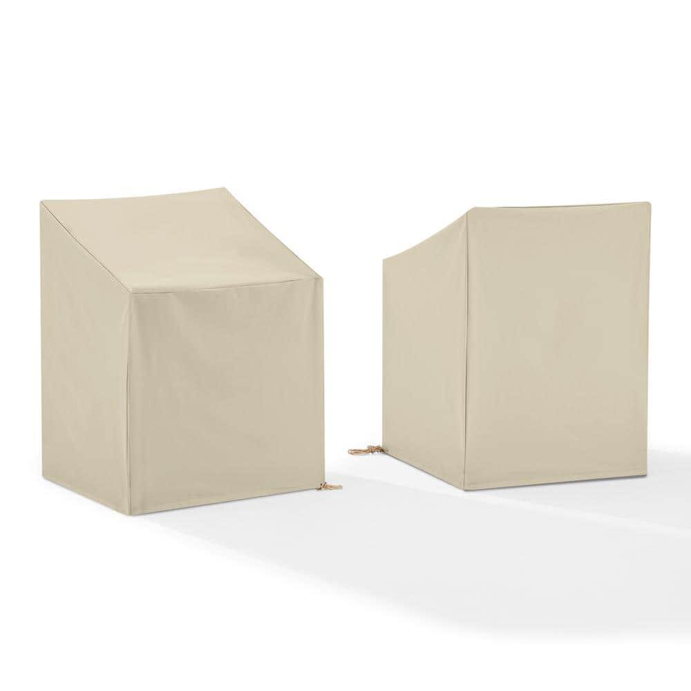 Crosley Furniture 2-Piece Vinyl Outdoor Arm Chair Furniture Cover Set in Tan