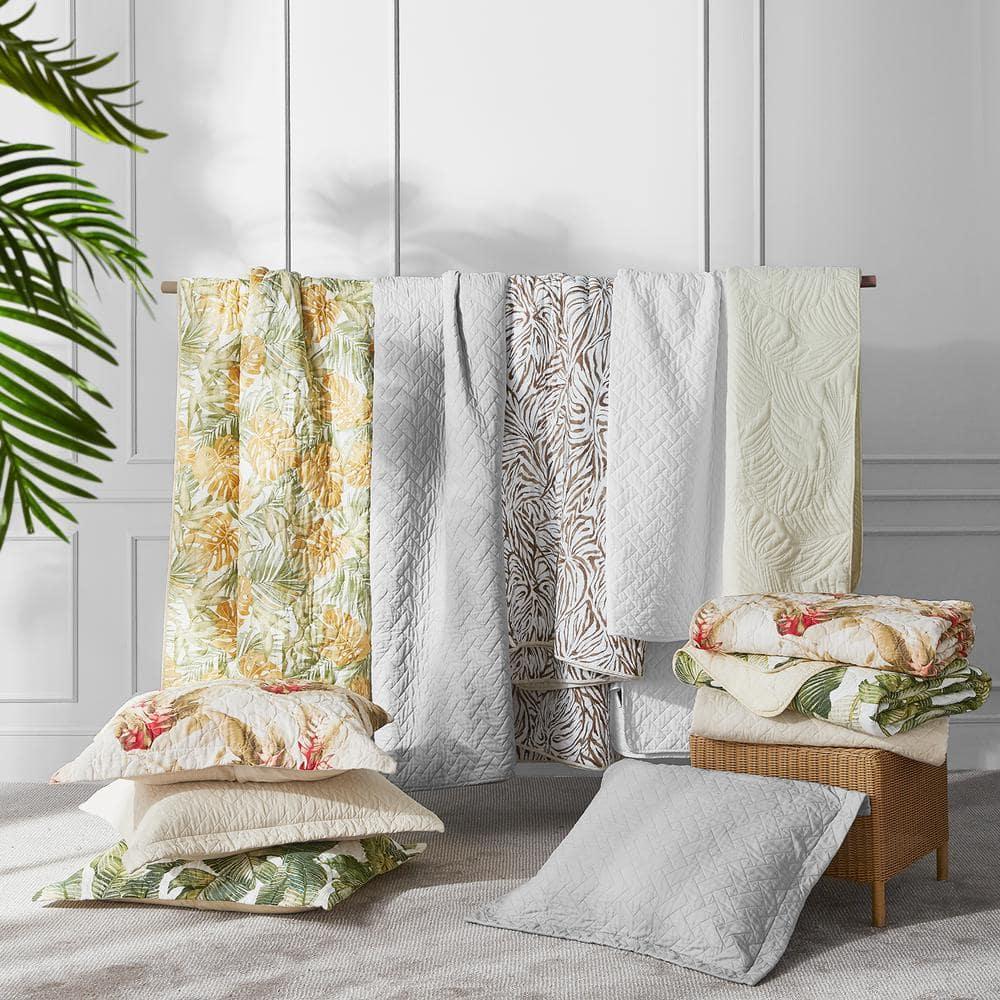 Tommy Bahama Fiesta Palms Green Cotton Reversible Quilt Set