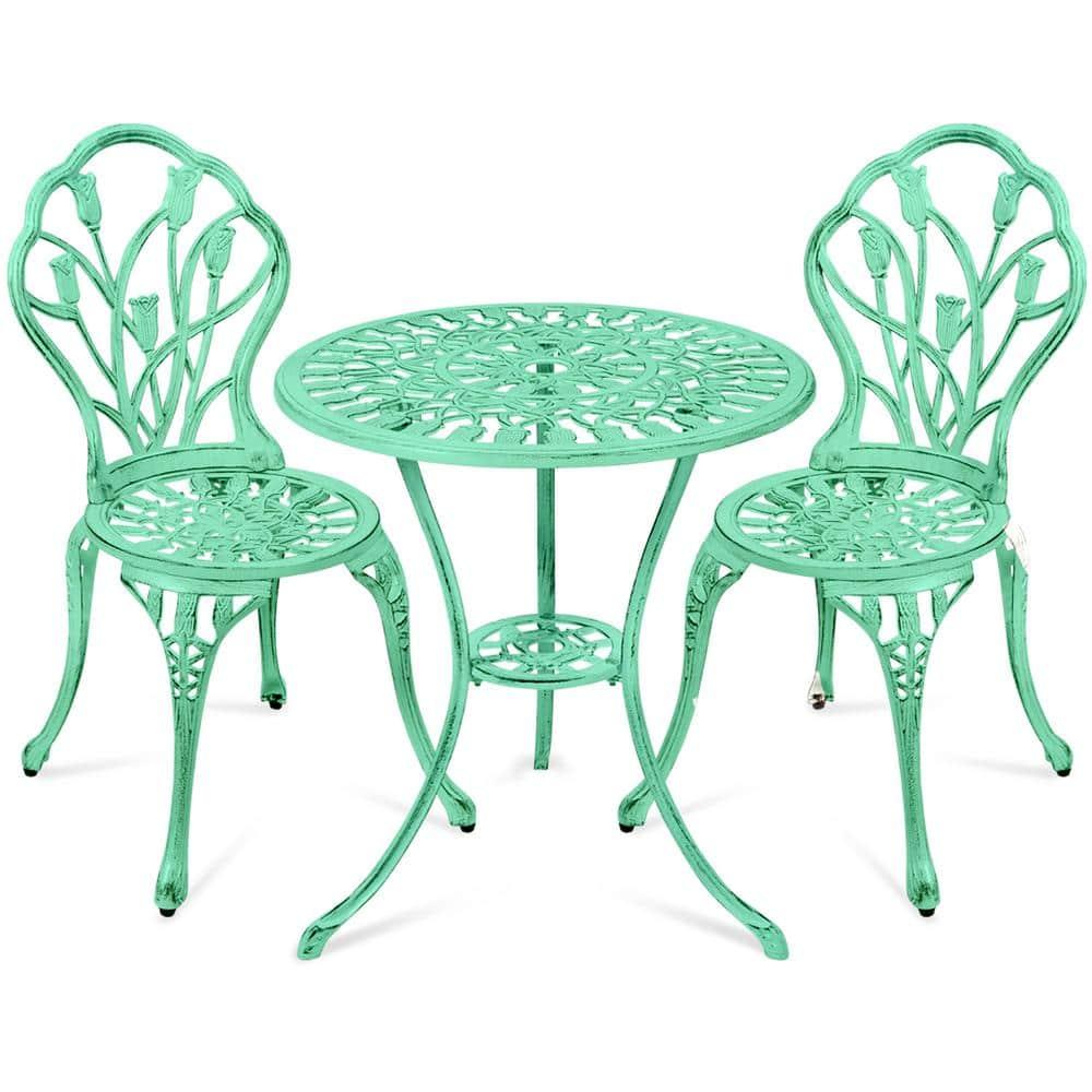 Fleur De Lis Living Fleur De Lis Living 3-Piece Cast Aluminum Patio Bistro Furniture Set W/ Antique Finish - Copper