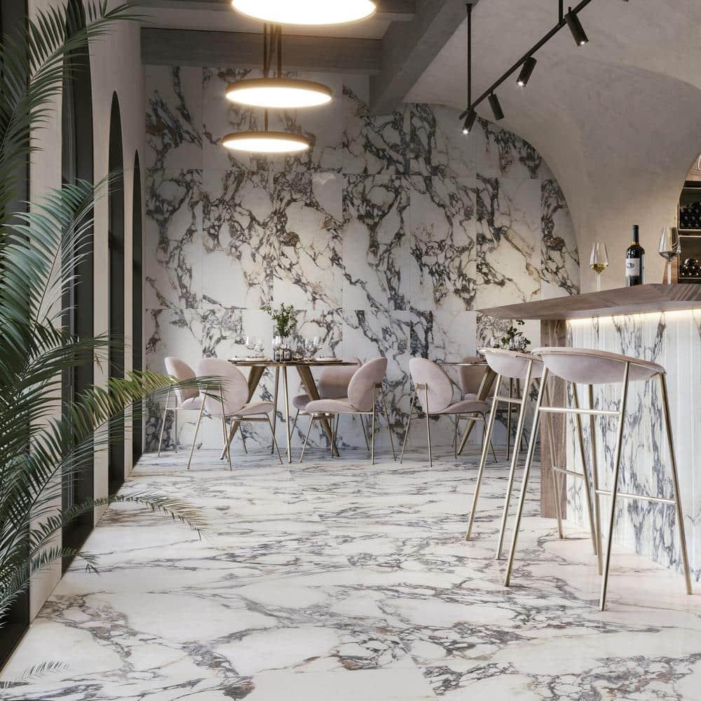 Bond Tile Signature 47.24 In. X 47.24 In. Marble Look Satin Porcelain Floor And Wall Tile (30.98 Sq. Ft. / Case)