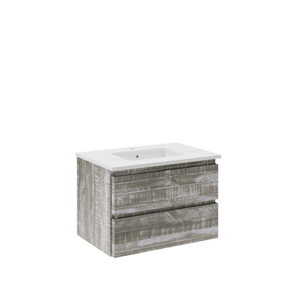 Fresca Formosa 30" Wall Mount Floating Single Sink Bathroom Vanity Set with Top and Sink - Faucet Not Included