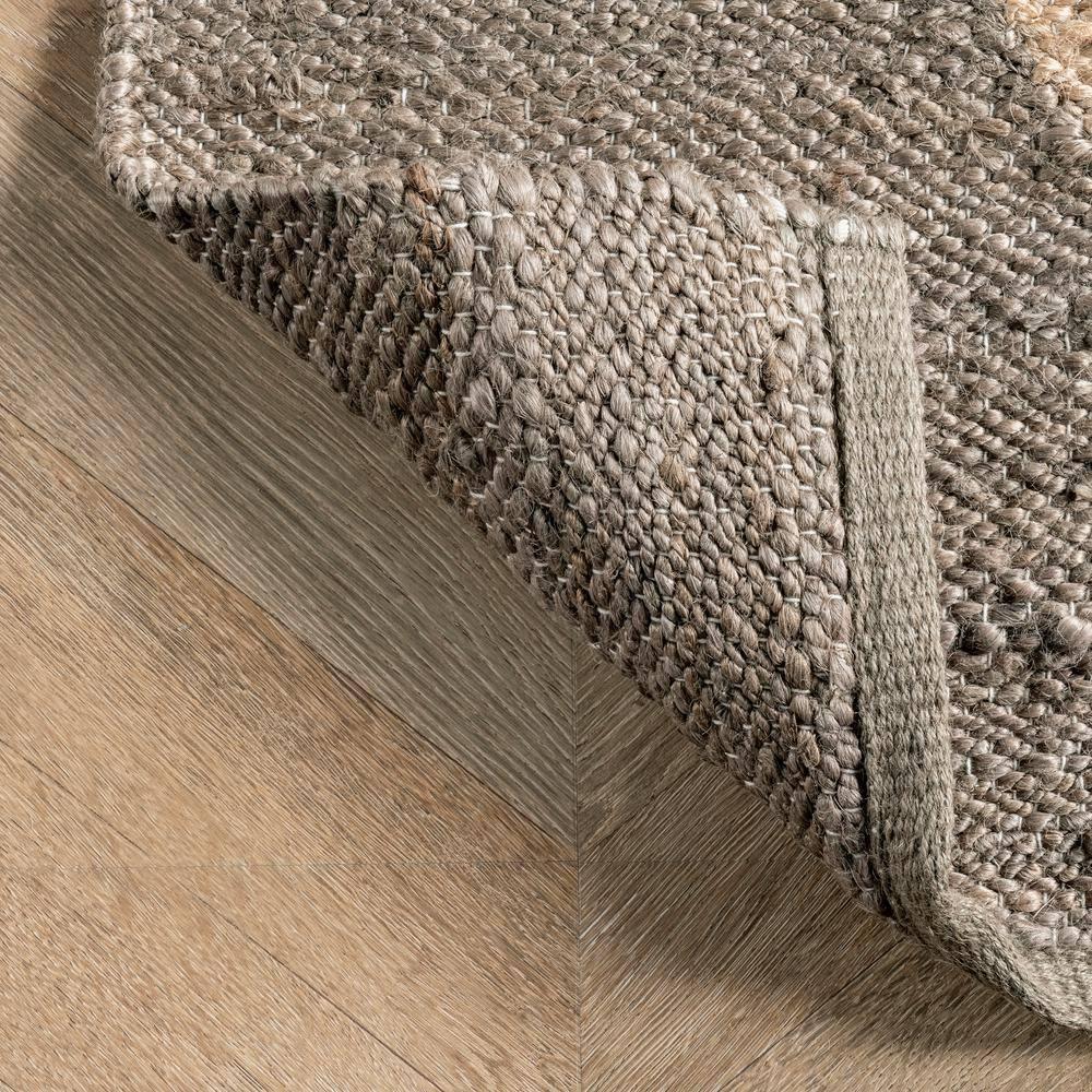 Handcrafted Gray Cotton-Jute Blend Rectangular Rug, 64in