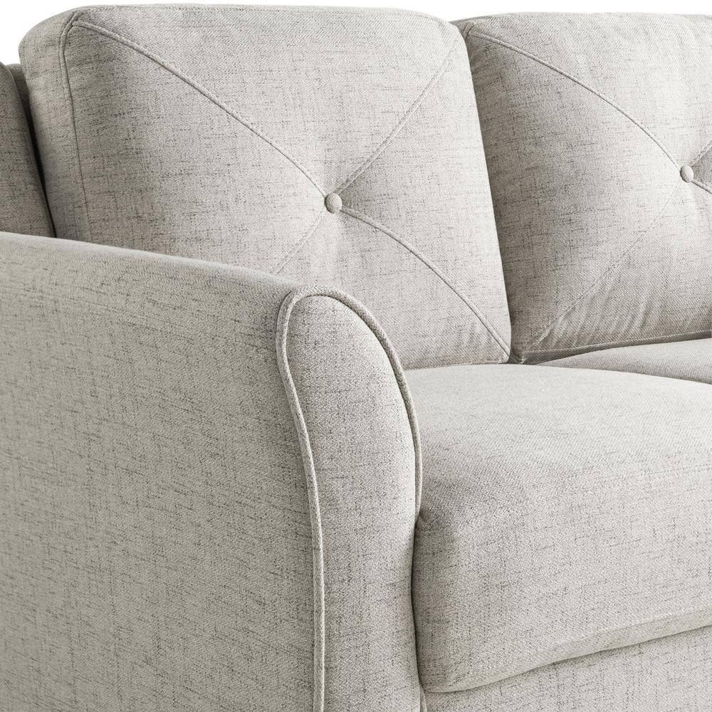 Lifestyle Solutions Taryn Traditional Sofa with Curved Arms, Beige Fabric Upholstery