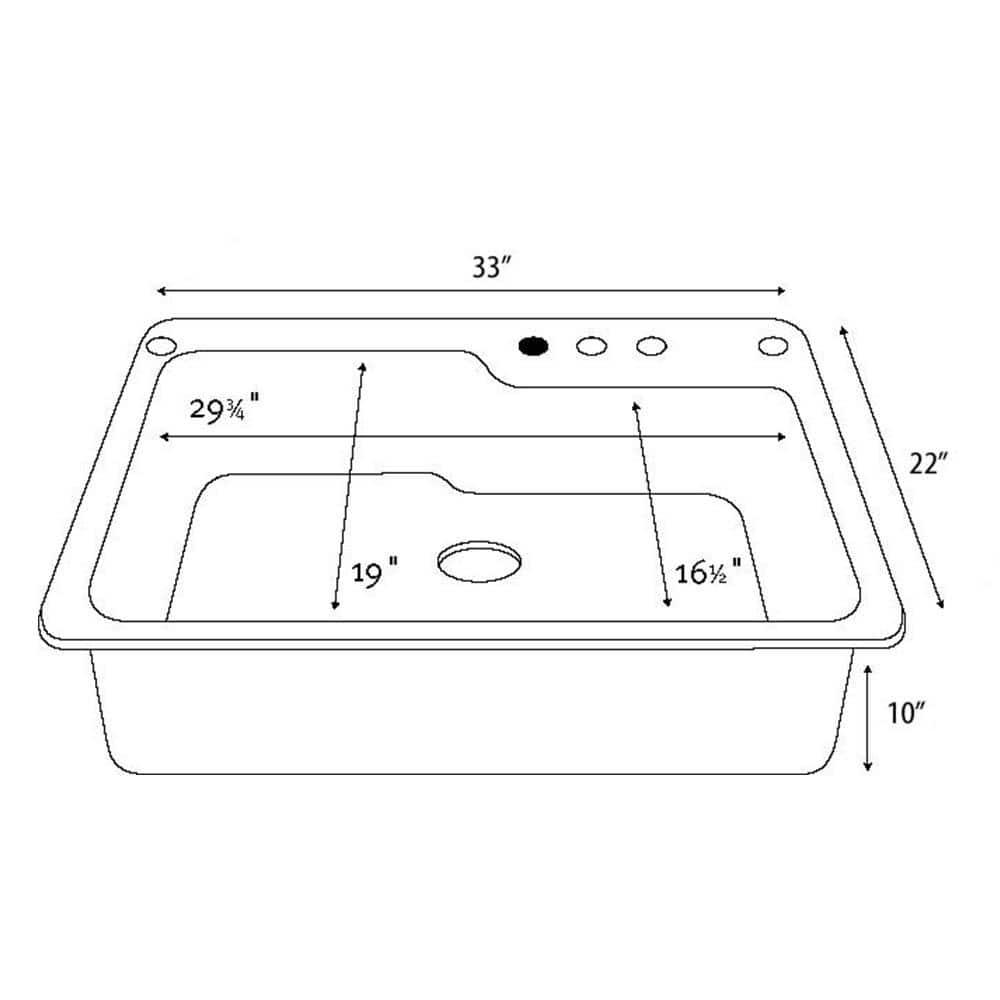 33'' L Drop-In Single Bowl Swanstone Kitchen Sink