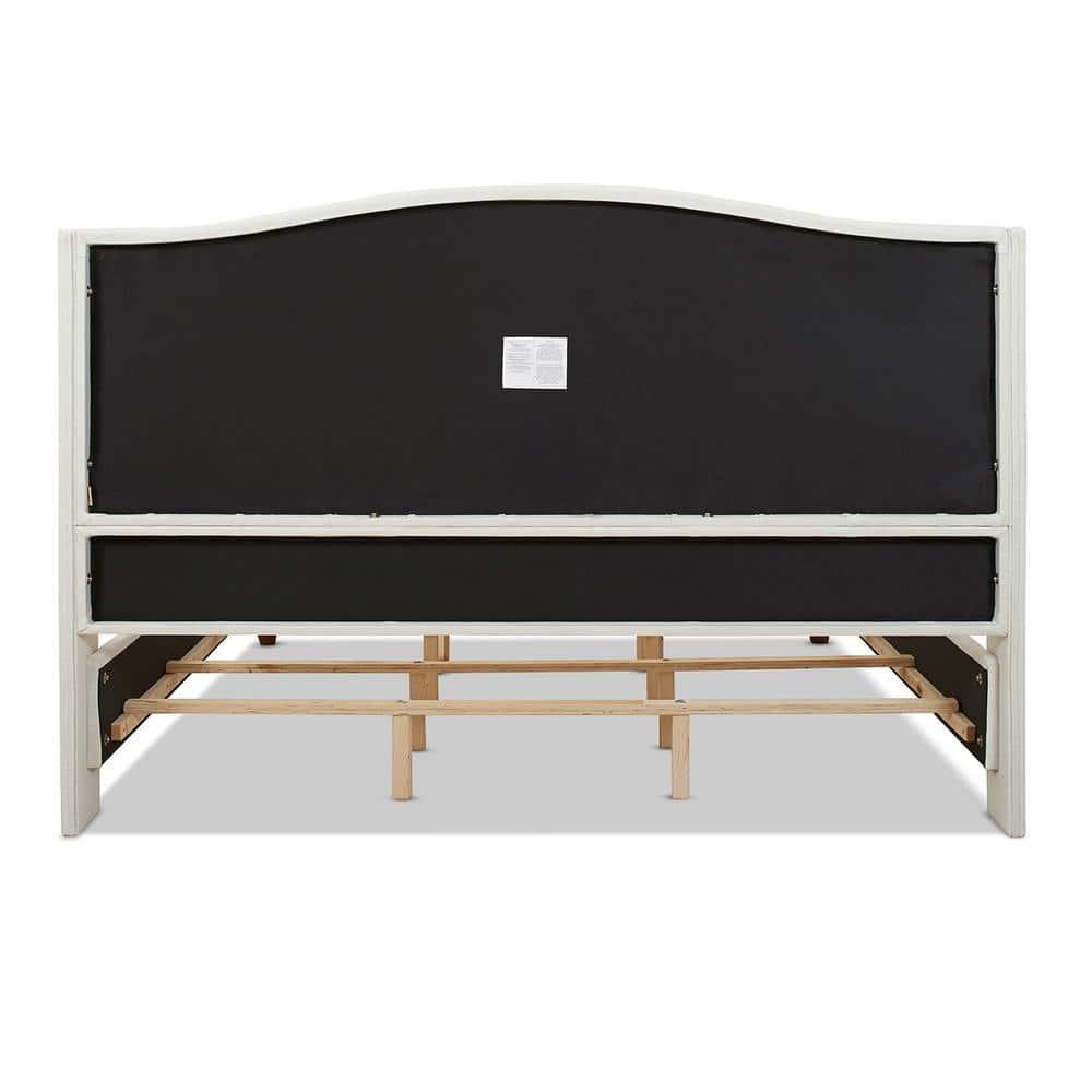 Jennifer Taylor Home Marcella Tufted Wingback King Bed Antique White