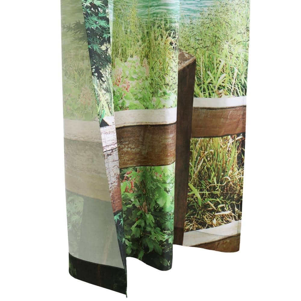 Habitat Photo Real Landscape Light Filtering Mountain Lake Scene Pole Top Curtain Panel Pair Each 37" x 84" Multicolor