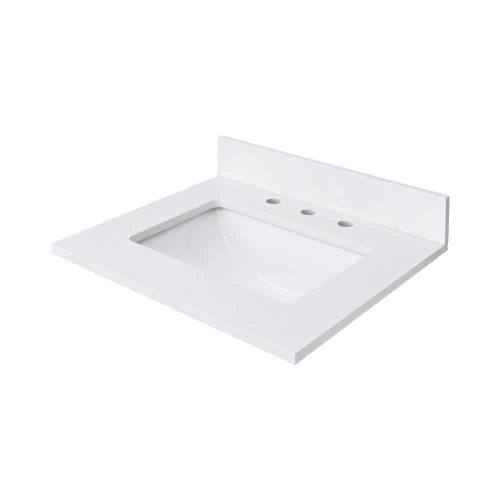 25'' Quartz Single Bathroom Vanity Top with Sink