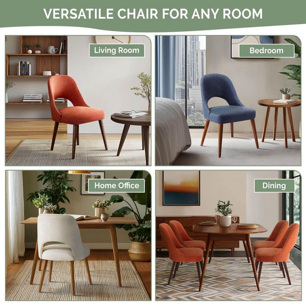 Ink+Ivy Set of 2 Nola Dining Side Chairs Navy: Upholstered, Wood Legs, Modern Style, Foam Cushion
