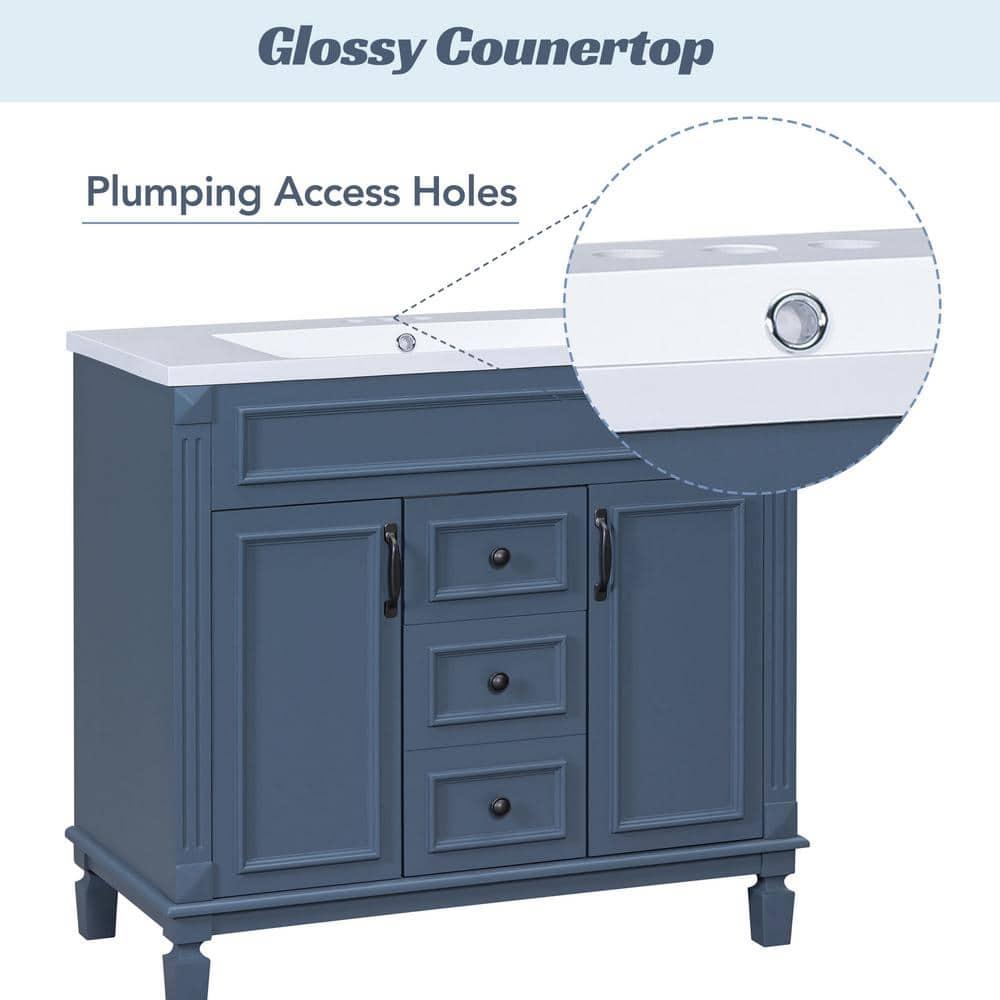 36" Bathroom Vanity with Single Sink Combo - Modern Bathroom Sink Cabinet with Storage, Undermount Sink Cabinet with Soft Closing Drawers