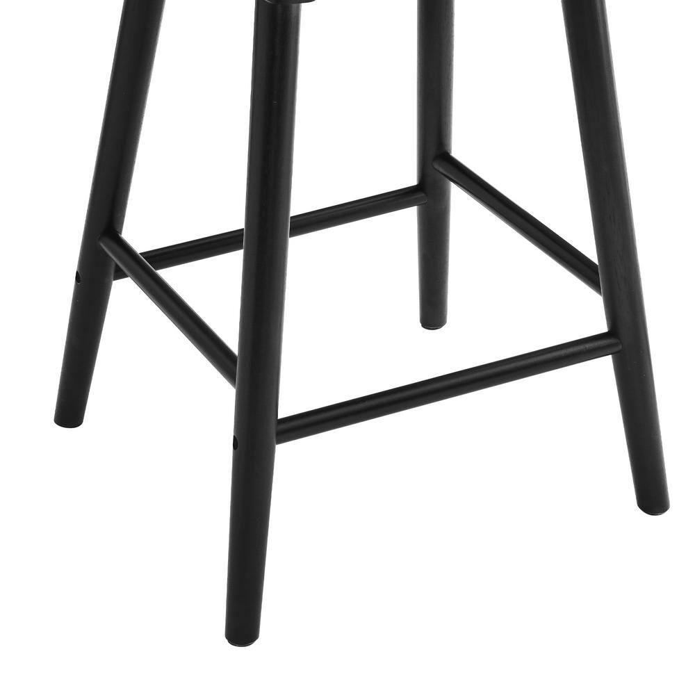 Winson Windsor 24 in. Black Solid Wood Bar Stool for Kitchen Island Counter Stool with Spindle Back Set of 6