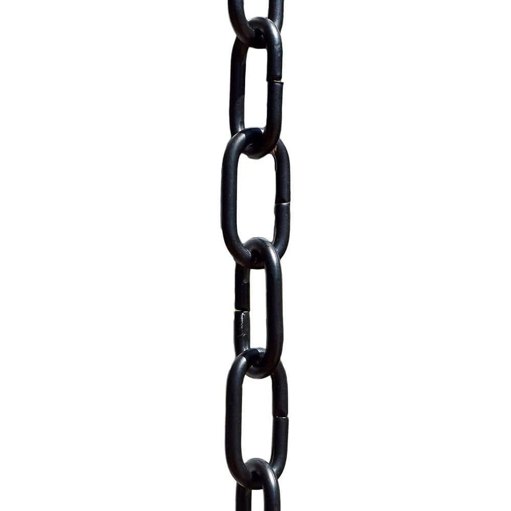 Monarch Rain Chains Aluminum Traditional Link Rain Chain, 8.5 ft Black Powder Coated Aluminum Decorative Rain Catcher Chain for Gutters, Black Aluminum Rain Gutter Replacement Downspout