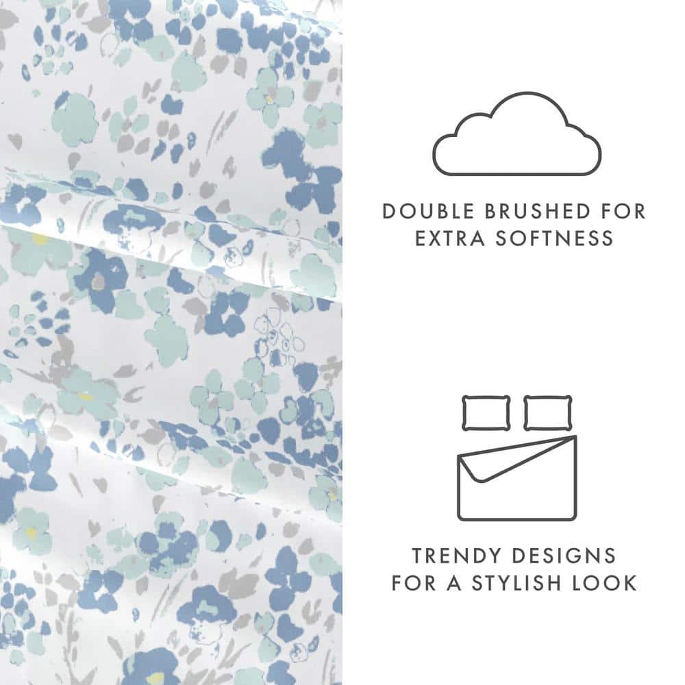 IEnjoy Home Violets Pattern Microfiber Sheet Set