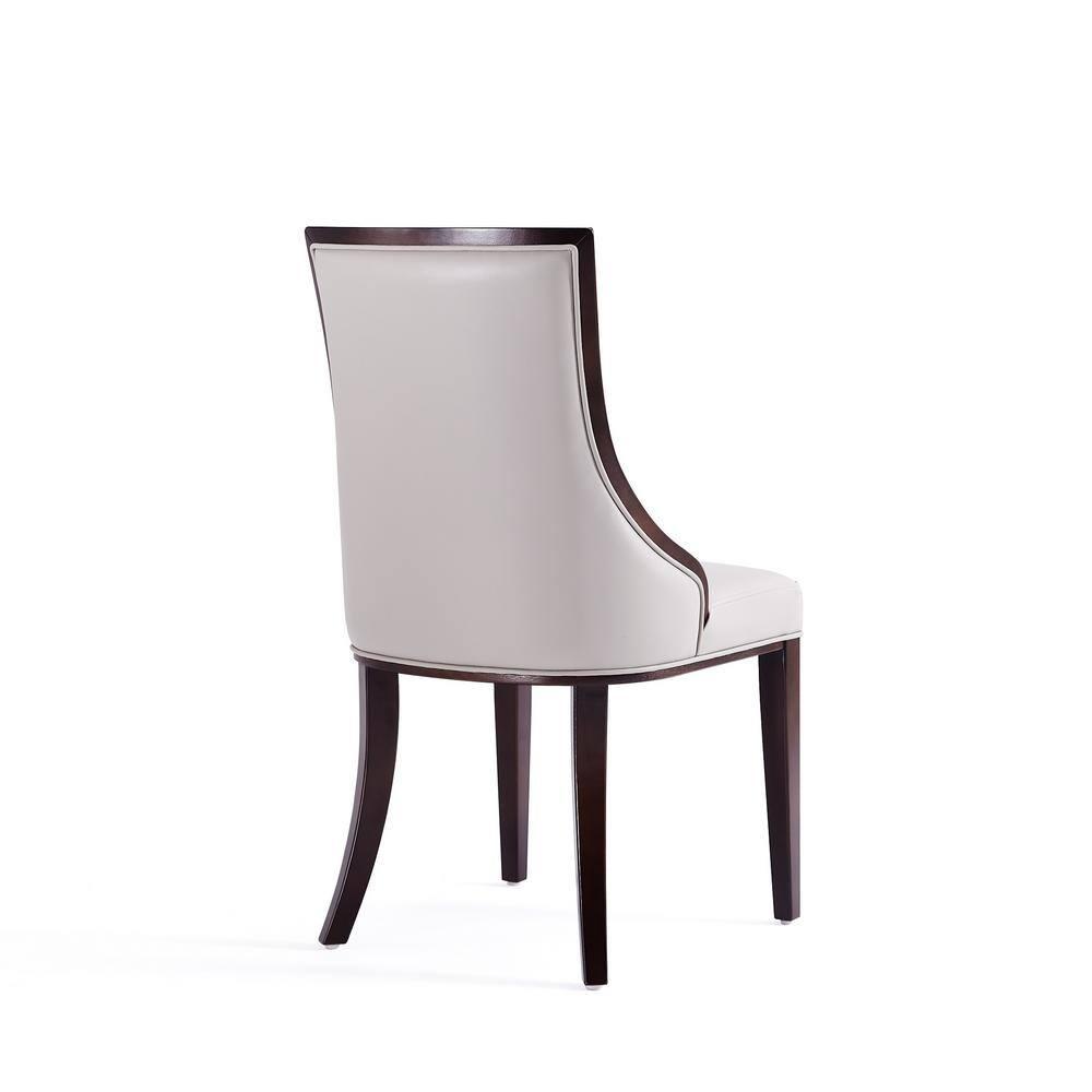 Manhattan Comfort Grand 18.5" Faux Leather Dining Chair in Gray (Set of 4)