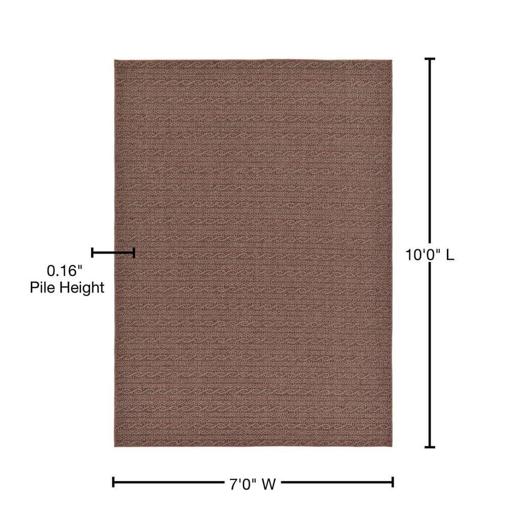 Unique Loom Outdoor Modern Collection Area Rug - Links (7' 1" x 10' Rectangle Brown/Black)