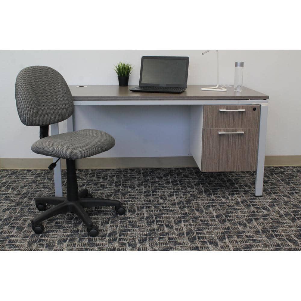 Boss Office Products Deluxe Posture Chair Gray : Ergonomic Swivel Computer Chair with Lumbar Support, Nylon Legs