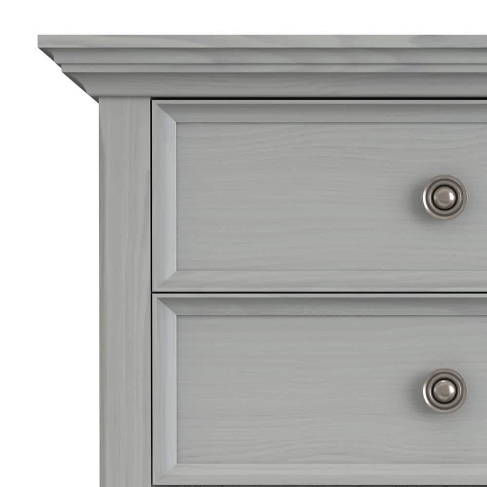 Simpli Home Amherst Solid Wood Bedside Table In Fog Grey