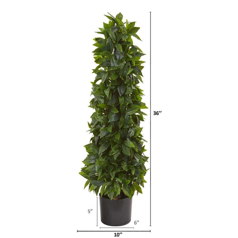 HomeStock Handcrafted Haven 3Ft. Sweet Bay Cone Topiary Artificial Tree