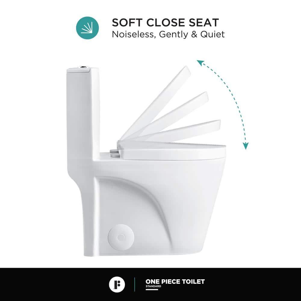 Dual-Flush Elongated One-Piece Toilet with High Efficiency Flush