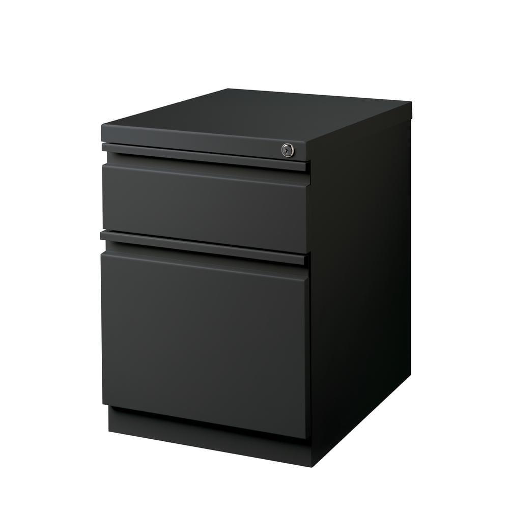 Hirsh 20" Deep Mobile Pedestal File Cabinet 2 Drawer Box-File, Letter Width, Charcoal