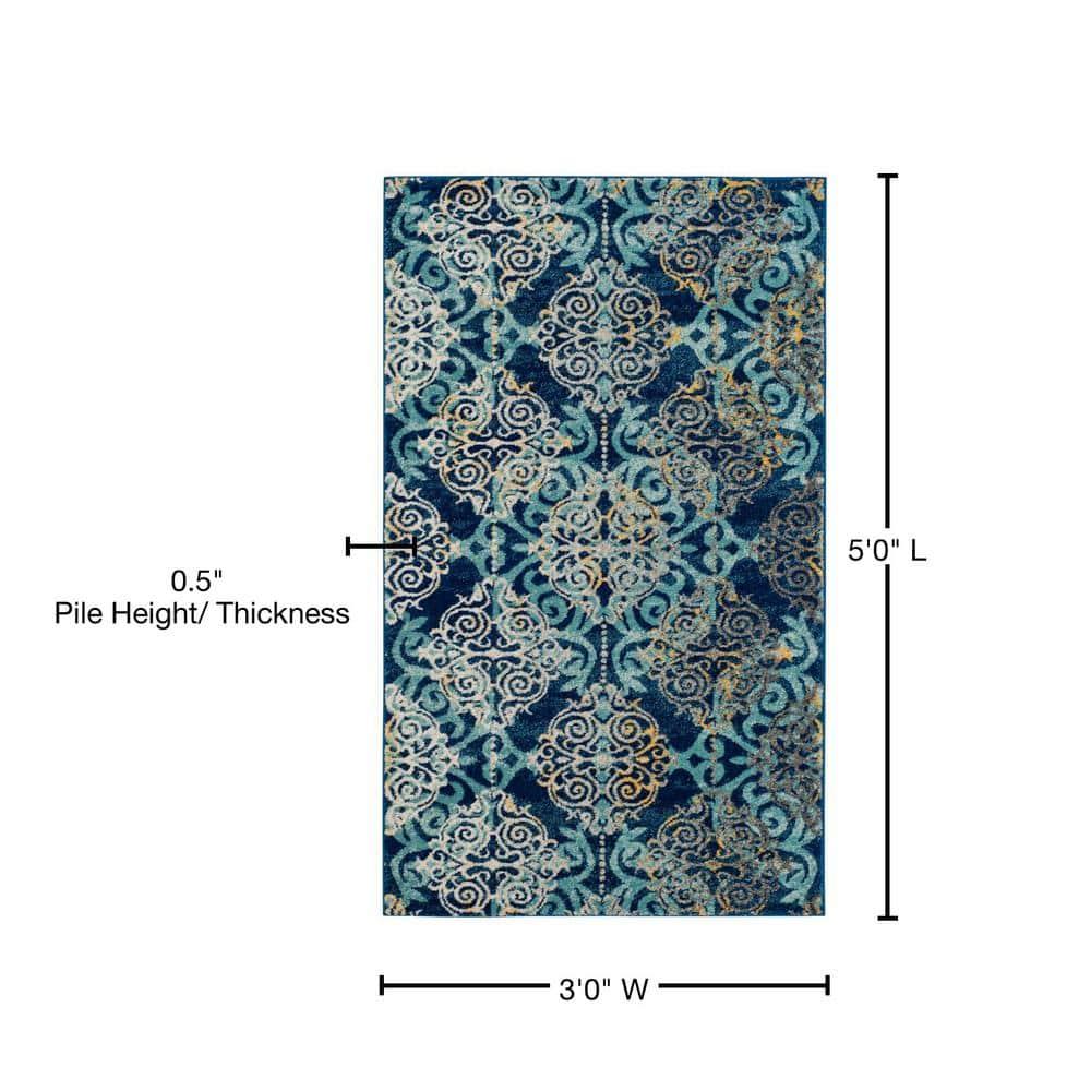Evoke EVK230 Power Loomed Indoor Accent Rug - Royal/Light Blue - 3'x5' - Safavieh