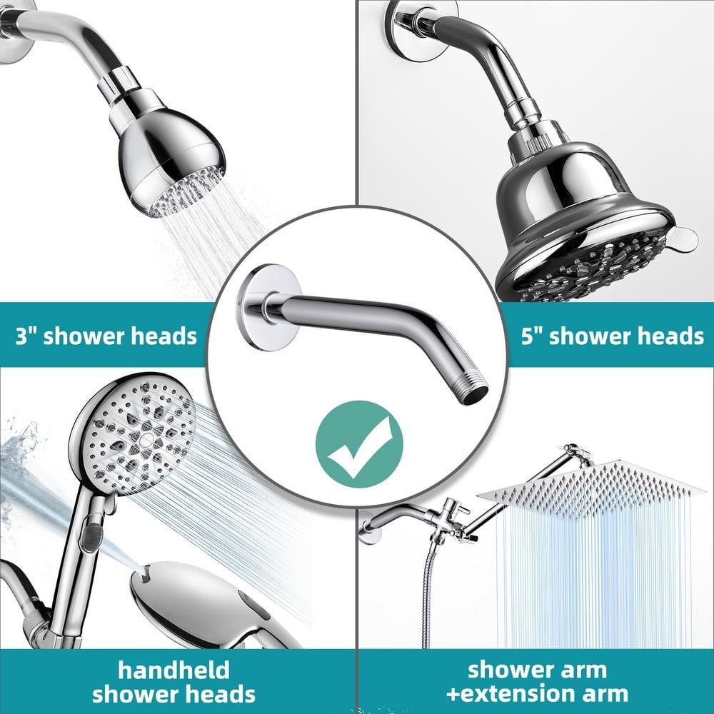 Brushed Nickel 6 Inch Stainless Steel Wall-Mounted Shower A-Rm And Flange Shower Head