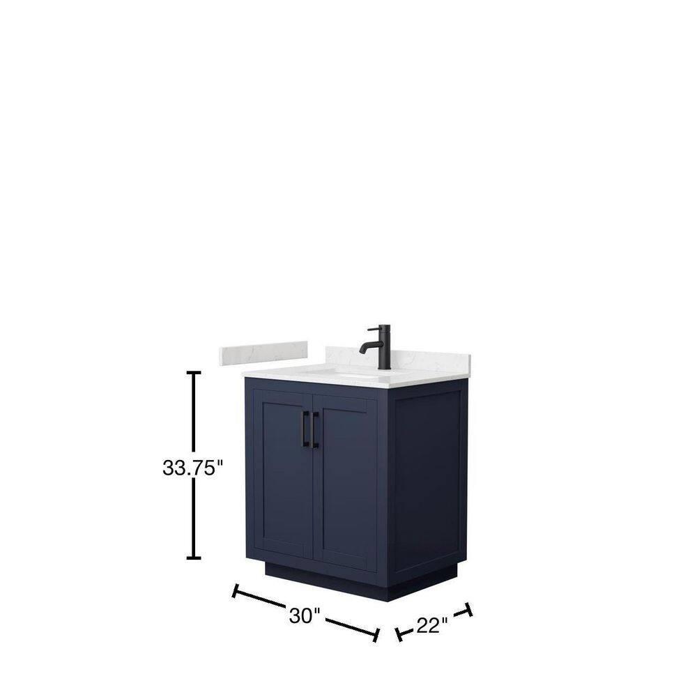 Wyndham Collection Miranda 30" Freestanding Single Bathroom Vanity with Cultured Marble Top