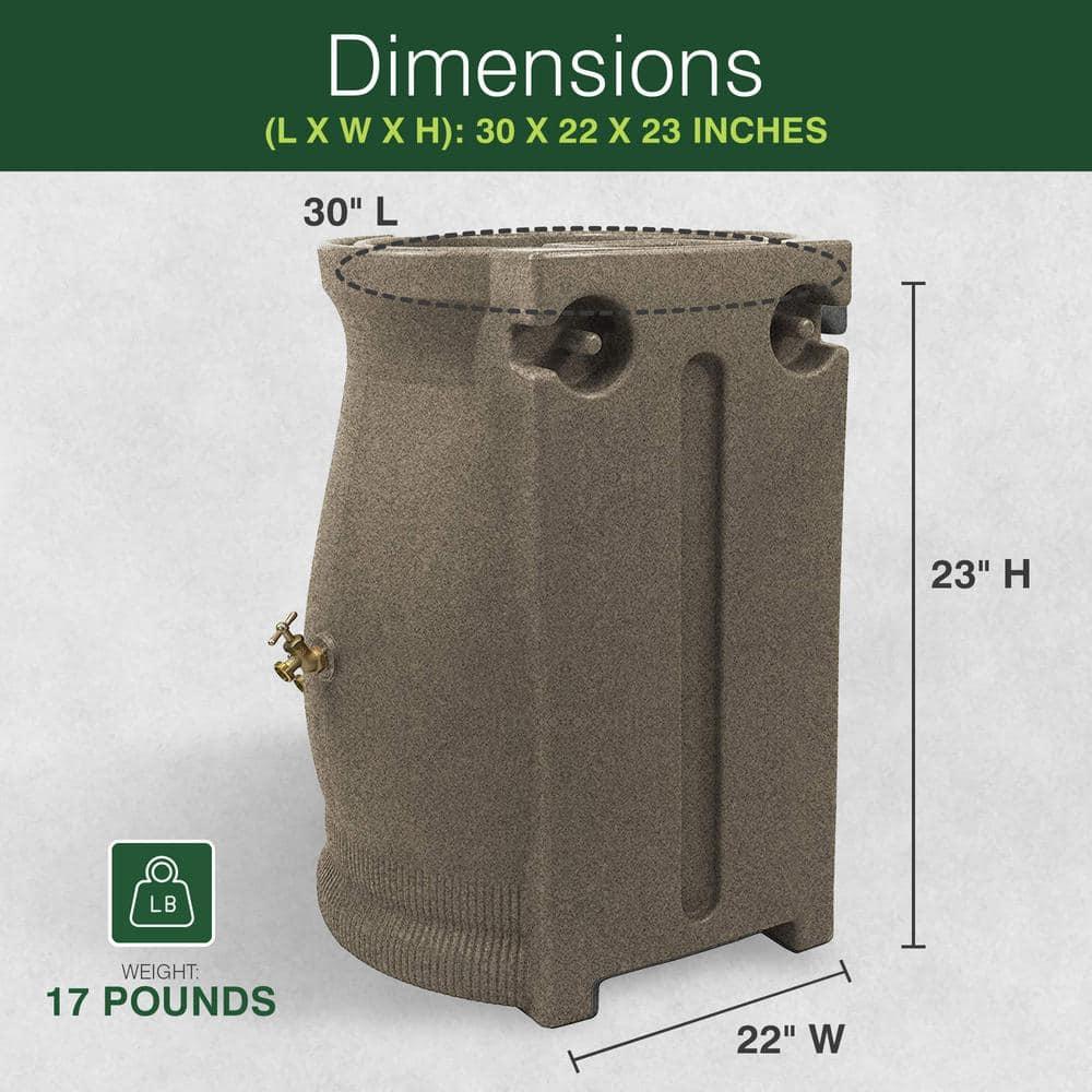 Good Ideas Good Ideas 50 Gallons Plastic Drainable Dual Overflow Planter Rain Barrel