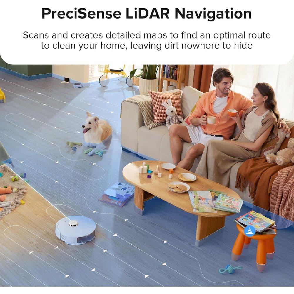 Q8 Max Robotic Vacuum White: Roborock, Cordless, Smart Mapping, App Controlled, Tangle-Free, Multi-Surface, 1-Year Warranty