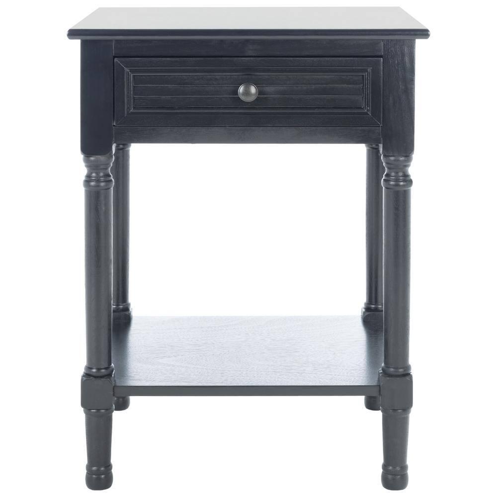 Tate 1 Drawer Accent Table - Black - Safavieh.