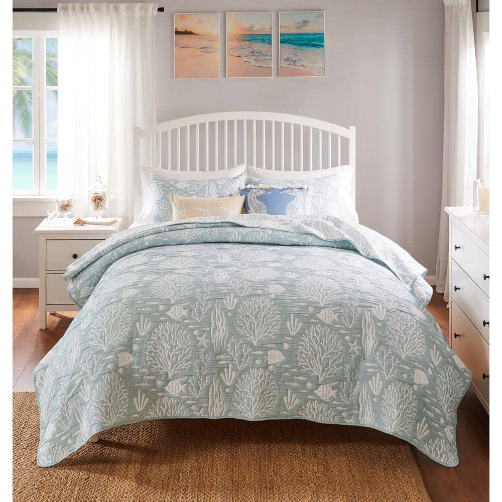 Greenland Home Fashions Coastal Paradise Jacquard Coverlet Set