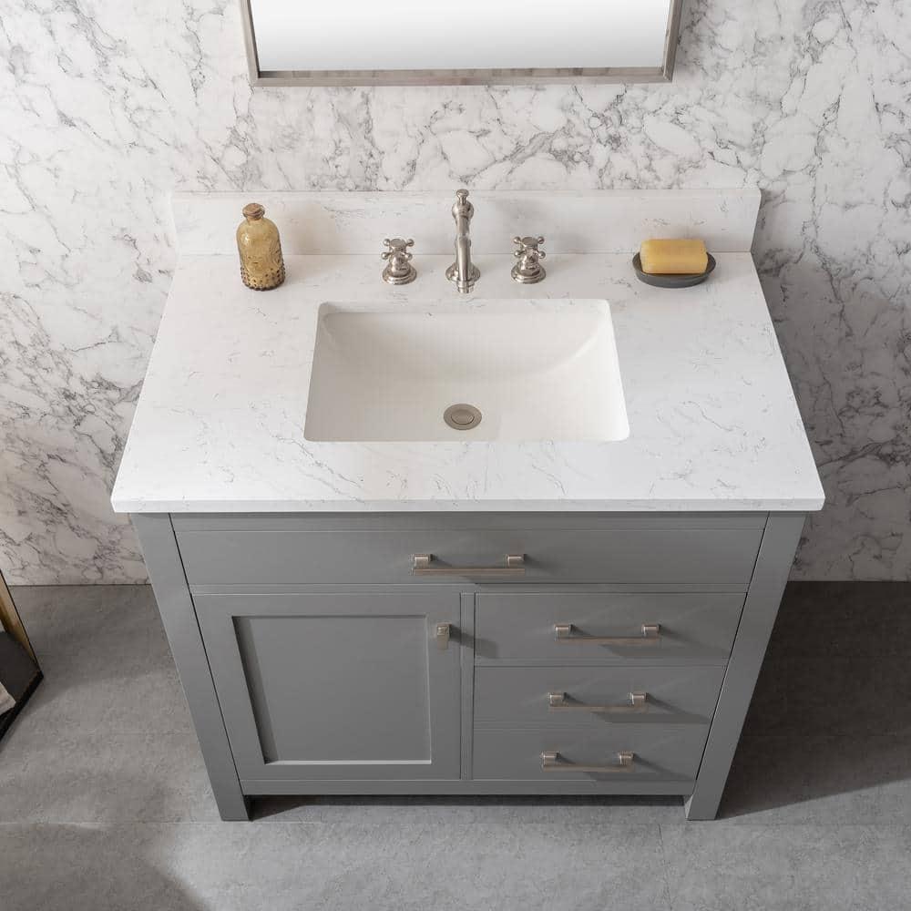 Atencio 36'' Single Bathroom Vanity with Engineered Stone Top