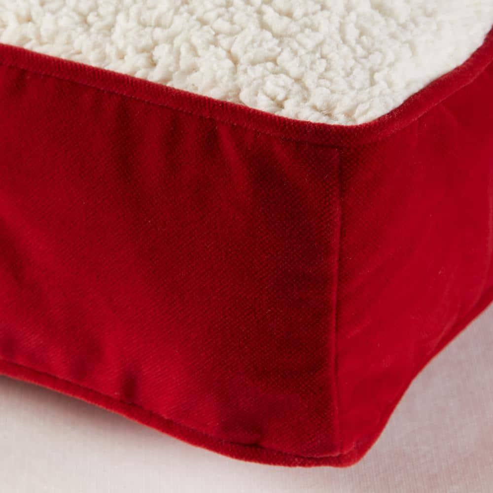 Happy Hounds Oscar Sherpa Orthopedic Dog Bed, Crimson, Medium (42 x 30 in.)