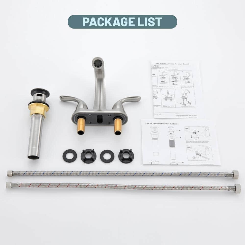 1.2 Flow Centerset Bathroom Sink Faucet with Drain