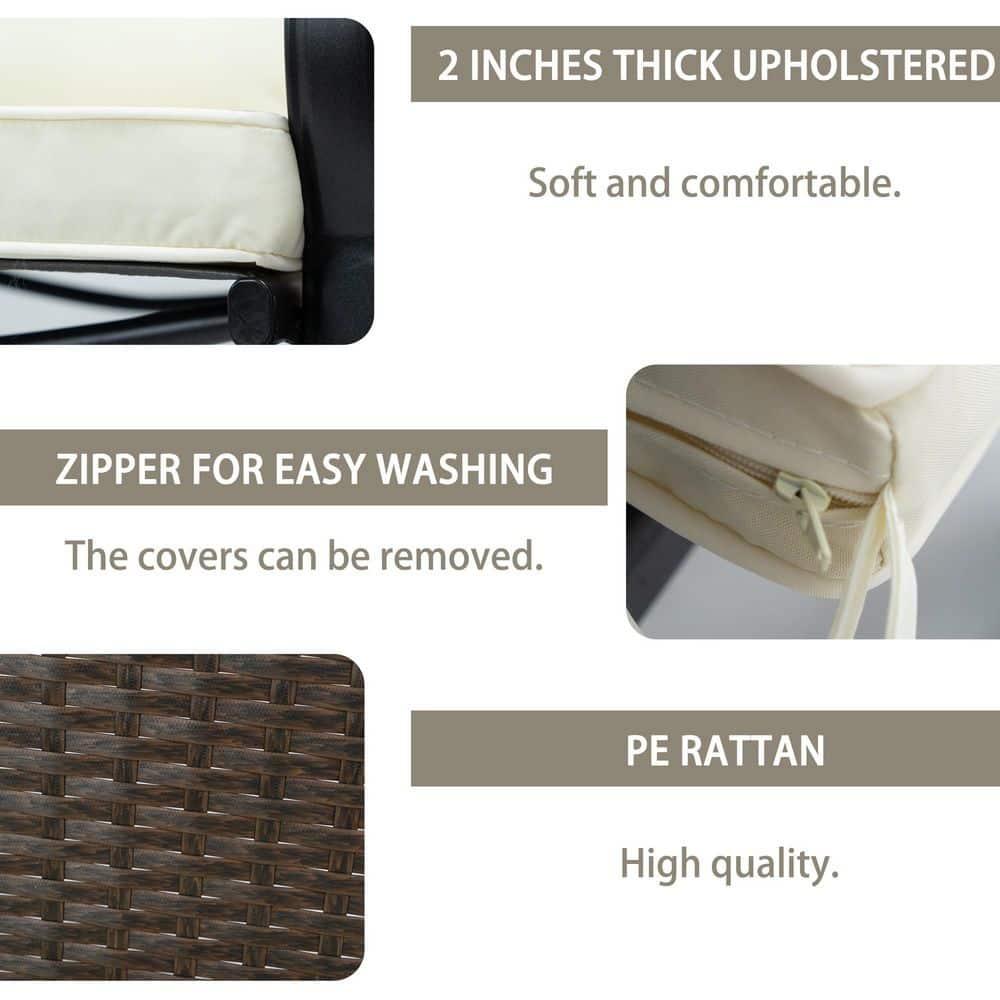 Mercury Row® Preciado 3 Piece Outdoor Patio Set With Cushions-Rocking Chair for Balcony, Lawn and Porch