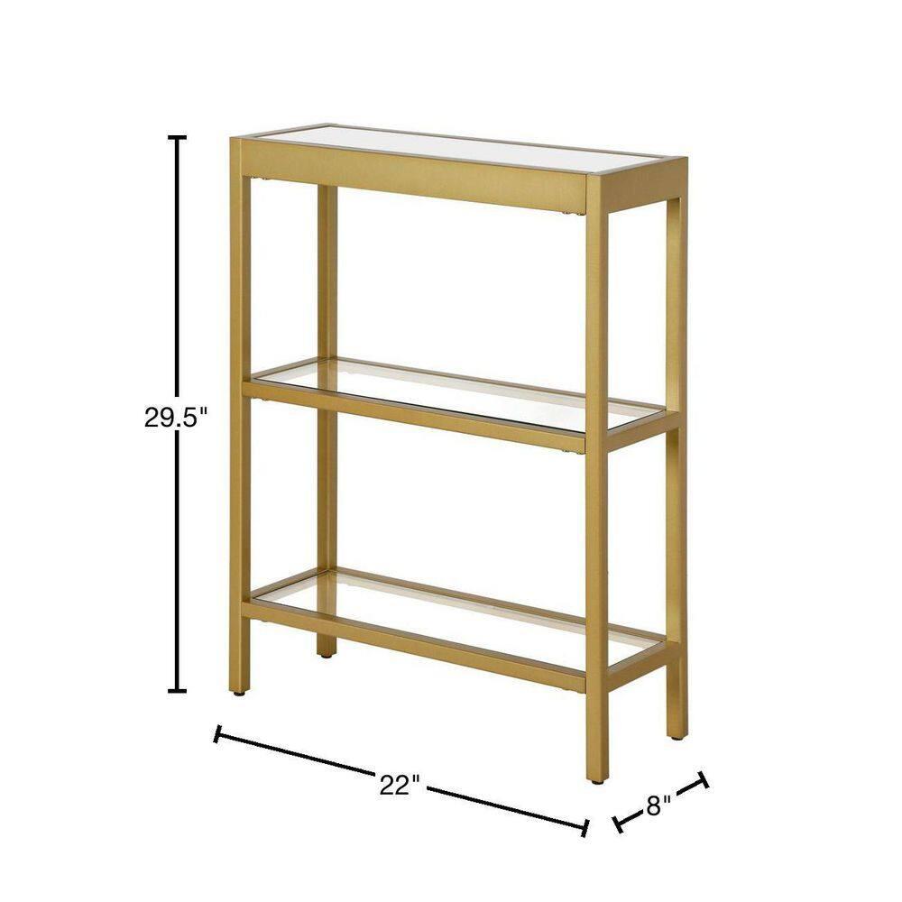 22 in. Brass Finish Console Table - Henn&Hart