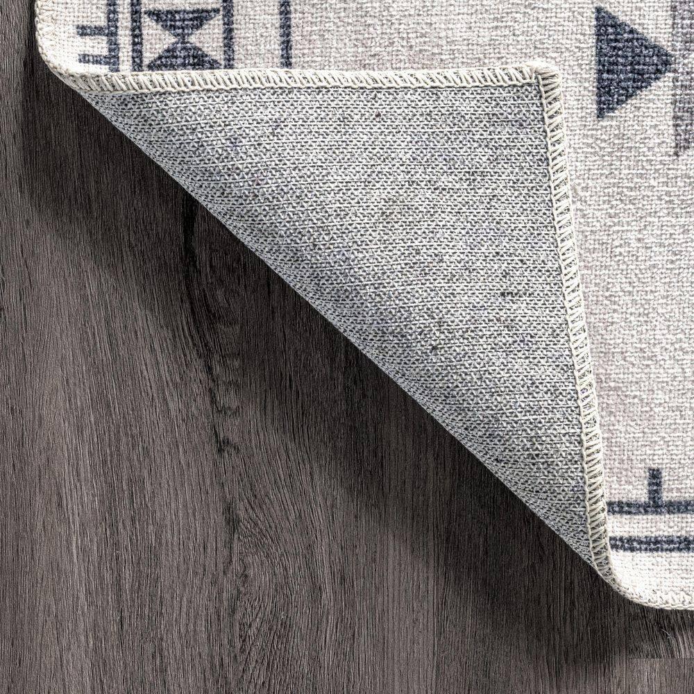 Nuloom Evalyn Diamond 2x6 Machine Washable Runner Indoor Area Rug for Living Room Bedroom Dining Room Entryway Hallway Kitchen, Cream/Ivory