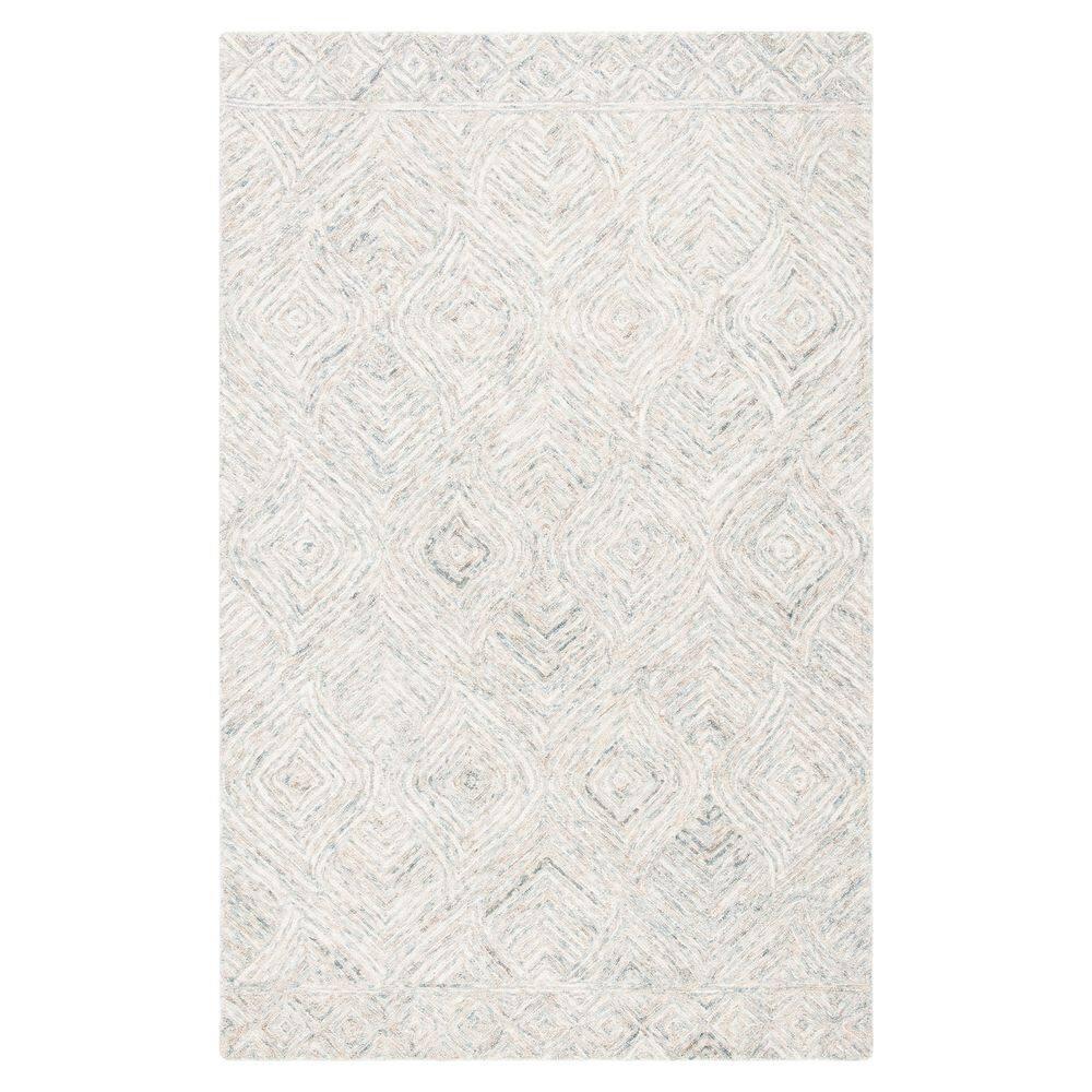 Ikat IKT703 Hand Tufted Area Rug - Beige/Grey - 4'x6' - Safavieh.