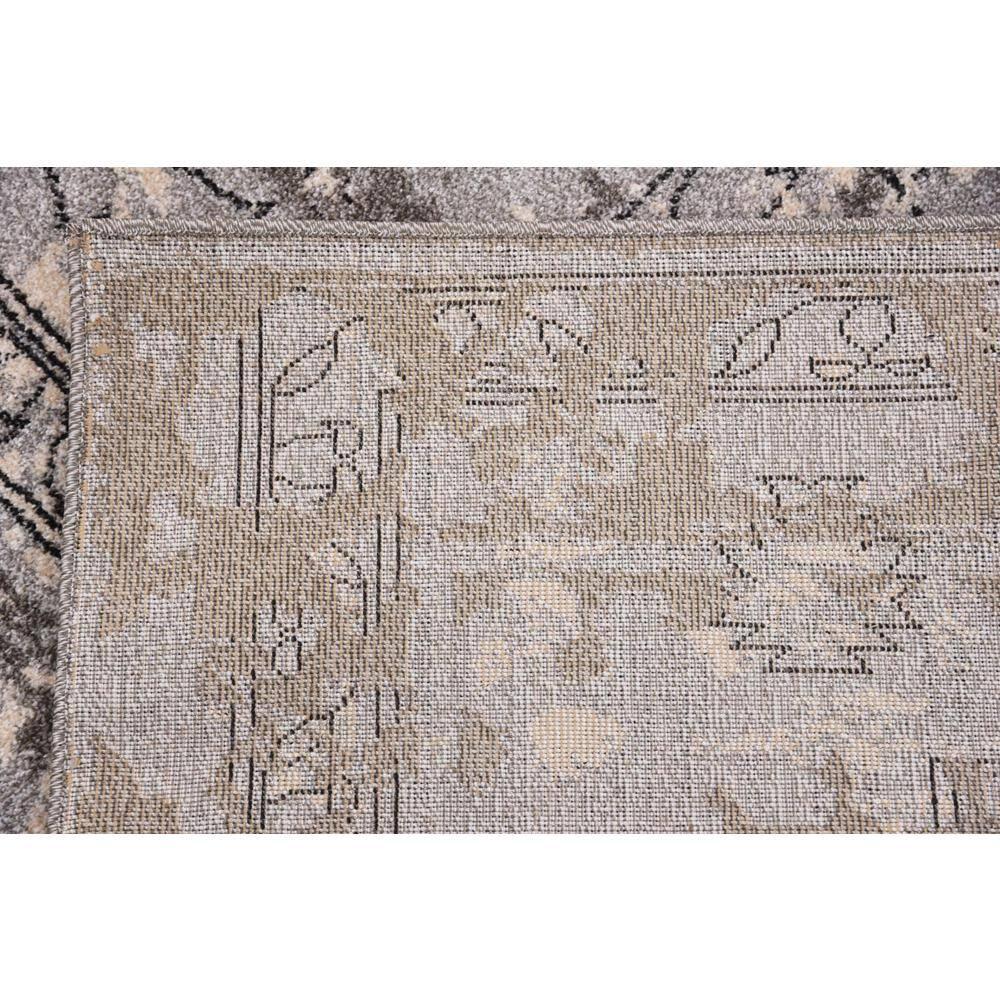 Unique Loom La Jolla Collection Contemporary, Abstract, Vintage, Border Area Rug, 8 ft x 10 ft, Gray/Silver