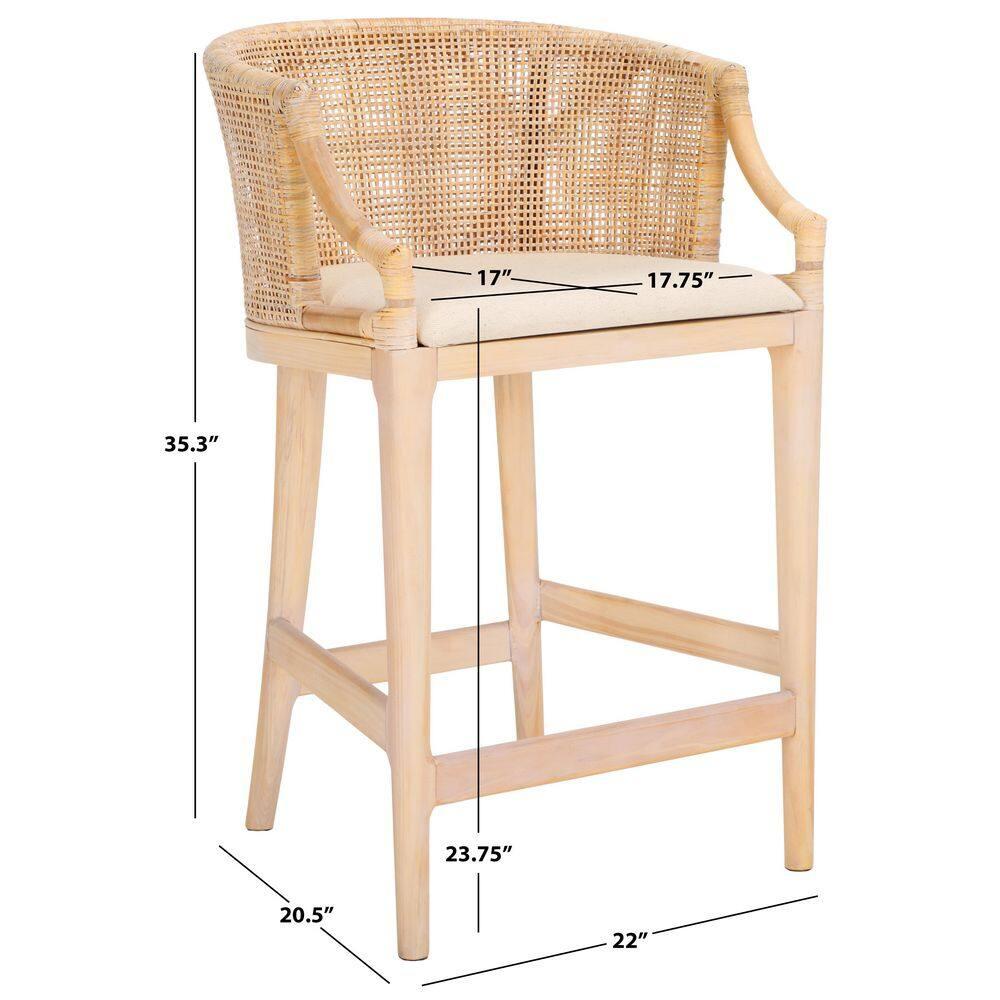 Brando Counter Stool - BST4000 - Natural/White Washed - Safavieh