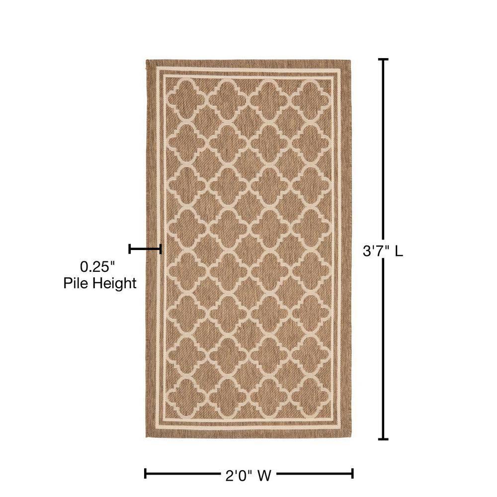 Courtyard CY6918 Power Loomed Indoor/Outdoor Accent Rug - Brown/Bone - 2'x3'7" - Safavieh.