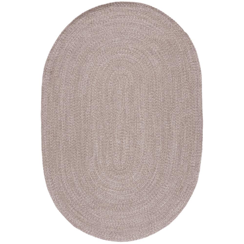 Braided BRD256 Hand Woven Indoor Area Rug - Ivory/Beige - 4'x6' Oval - Safavieh