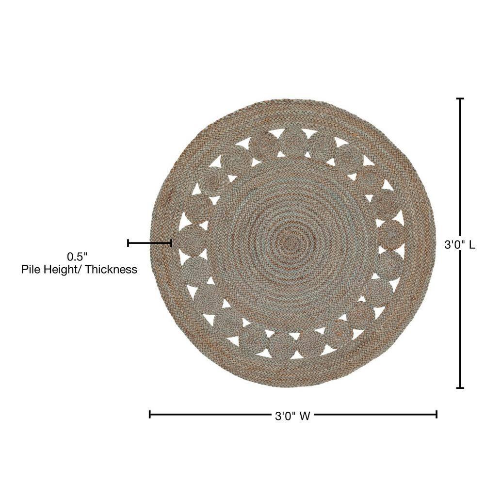 Natural Fiber NF364 Hand Woven Indoor Accent Rug - Grey - 3' Round - Safavieh.