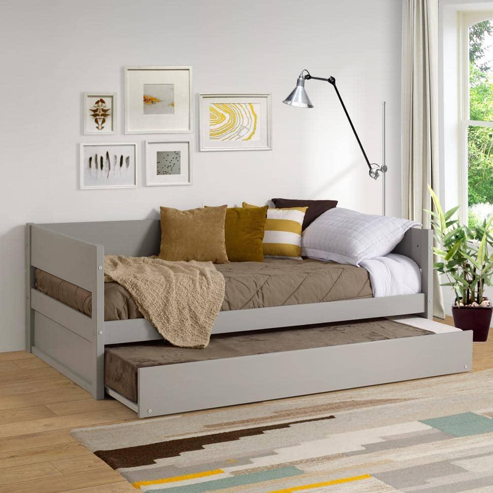 Camaflexi Tribeca Solid Wood Twin Daybed and Trundle Set in Gray